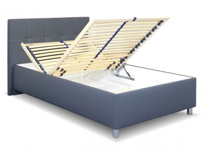 Čalouněná postel s úložným prostorem Crissy, 140x200 (Výběr matrace PKD 07. Matrace Lifty Latex, Výběr čalounění PKD PO (ekokůže))