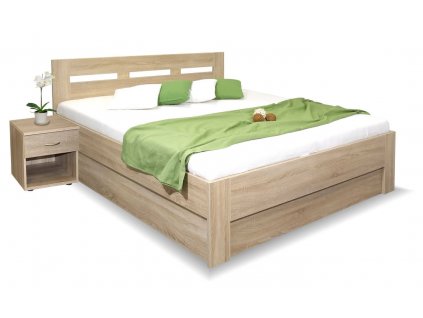Manželská postel s úložným prostorem  Pegas 160x210 (Volba typu roštů Čelní výklop, Výběr materiálu LRM 12. Antracit)