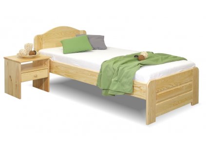 Dřevěná postel jednolůžko LADA, masiv borovice (Grossmann GRS moření Přírodní lak)