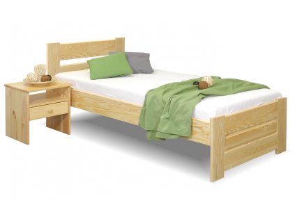 Dřevěná postel jednolůžko Hanka, masiv borovice (Grossmann GRS moření Přírodní lak)