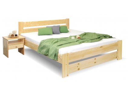 Dřevěná postel dvoulůžko Hanka New, masiv borovice (01-Ložná plocha 180x200 cm, Grossmann GRS moření Přírodní lak)