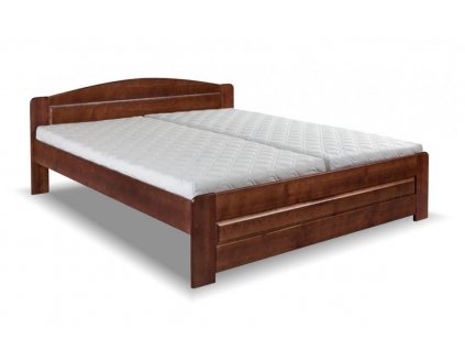 Dvoulůžková postel Lada, 160x200, 180x200, masiv buk, moření ořech (02-Šířka postele 6-Šířka 180cm)