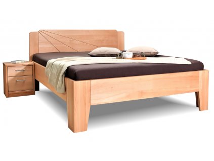 Dřevěná postel z masivu Kleopatra 1, 160x200, 180x200, masiv buk (01-Ložná plocha 180x200 cm, Povrchová úprava KC 70. Lak - odstín čokoláda)