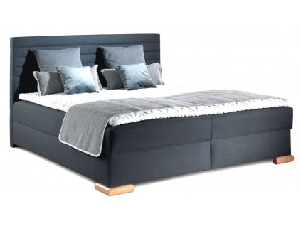 Americká postel boxspring s úložným prostorem CORALO (01-Ložná plocha 180x200 cm, Newdesign exclusive potahy Teflon sv.hnědá)