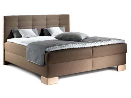 Americká postel boxspring s úložným prostorem VIANA (01-Ložná plocha 180x200 cm, Newdesign exclusive potahy Teflon sv.hnědá)