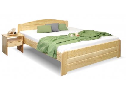 Dřevěná postel LADA, masiv borovice, 140x200 (Grossmann GRS moření Přírodní lak)