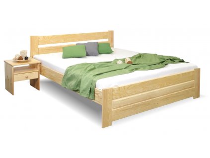Dřevěná postel Hanka, masiv borovice, 120x200 (Grossmann GRS moření Přírodní lak)