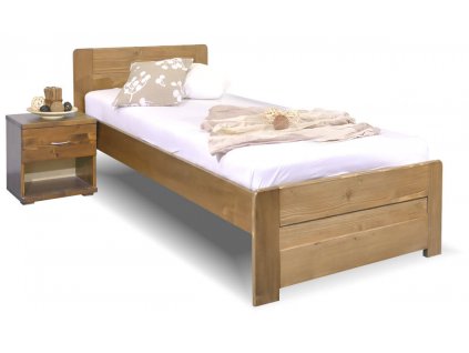 Jednolůžková postel Mark, 80x200, 90x200, masiv smrk (01-Ložná plocha 90x200, Moření BW - smrk wenge, Výška rámu 02. 45 cm)