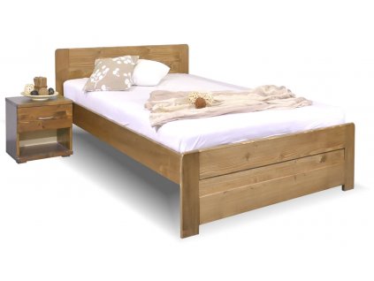 Jednolůžková postel Mark, 120x200, masiv smrk (Moření BW - smrk wenge, Výška rámu 02. 45 cm)