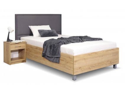 Čalouněná postel La Finesa, s úložným prostorem, 120x200 cm (GrivalBed exclusive potahy Zelená látka, GrivalBed lamino 05. Bílá, Volba typu roštů Čelní výklop)