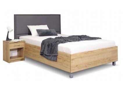 Čalouněná postel La Finesa, s úložným prostorem, 140x200 cm (GrivalBed exclusive potahy Zelená látka, GrivalBed lamino 05. Bílá, Volba typu roštů Čelní výklop)