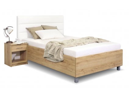 Čalouněná postel La Futura, s úložným prostorem, 120x200 cm (GrivalBed exclusive potahy Zelená látka, GrivalBed lamino 05. Bílá, Volba typu roštů Čelní výklop)