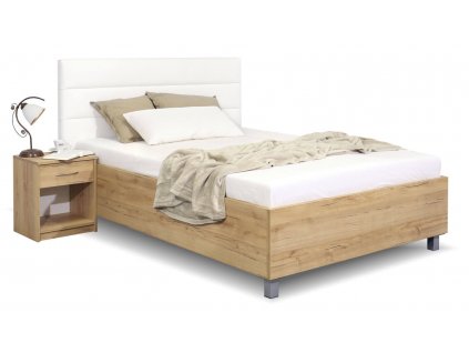 Čalouněná postel La Futura, s úložným prostorem, 140x200 cm (GrivalBed exclusive potahy Zelená látka, GrivalBed lamino 05. Bílá, Volba typu roštů Čelní výklop)