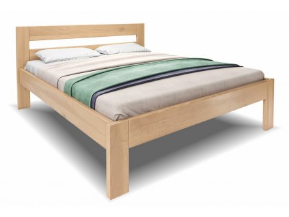 Vysoká dřevěná buková postel ROMANA (01-Ložná plocha 180x200 cm, 01-Moření Rovder buk Lak-třešeň)