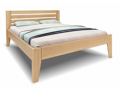 Vysoká dřevěná buková postel VANDA (01-Ložná plocha 180x200 cm, 01-Moření Rovder buk Lak-třešeň)