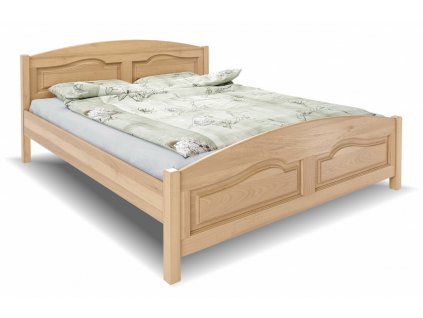 Vysoká dřevěná buková postel VANESA (01-Ložná plocha 180x200 cm, 01-Moření Rovder buk Lak-třešeň)