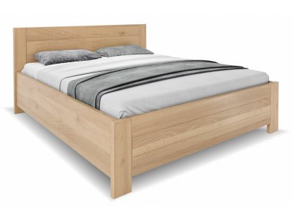 Moderní dřevěná buková postel s úložným prostorem IVANA, rošty v ceně (01-Ložná plocha 180x200 cm, 01-Moření Rovder buk Lak-třešeň, Volba typu roštů Laťový rošt NV)