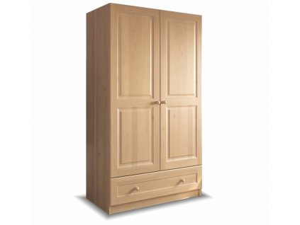 Skříň dvoudvéřová pološatní DANIELA, masiv buk (01-Moření Rovder buk Lak-třešeň)