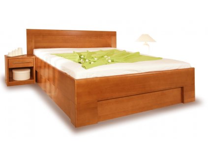 Zvýšená postel s úložným prostorem VAREZZA 7 senior 160x200, 180x200, masiv buk - moření třešeň