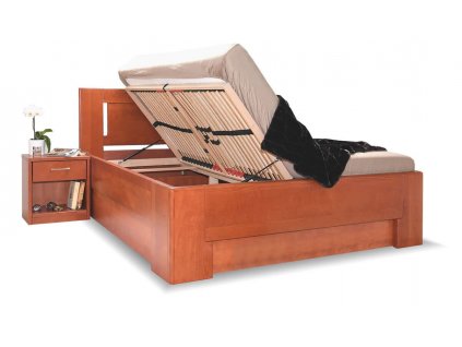 Manželská postel s úložným prostorem HOLLYWOOD 1, masiv buk