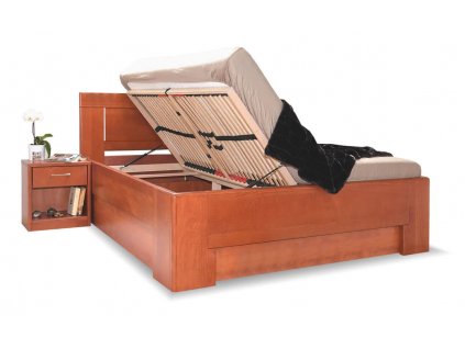 Manželská postel s úložným prostorem HOLLYWOOD 2, masiv buk