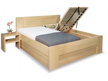 Zvýšená postel s úložným prostorem Dan, 160x200, 180x200, masiv buk