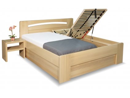 Zvýšená postel s úložným prostorem Riči, 160x200, 180x200, masiv buk