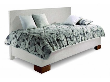 Čalouněná postel s úložným prostorem Quatro, dlouhé čelo