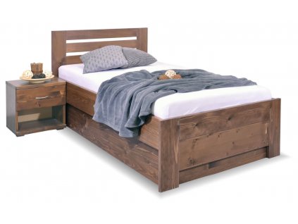 Zvýšená postel s úložným prostorem Rita, 80x200, 90x200, masiv smrk