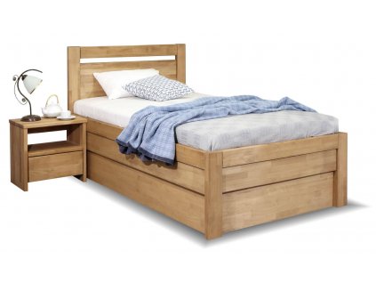 Zvýšená postel s úložným prostorem Klementin, 80x200, 90x200, masiv buk