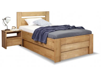 Zvýšená postel s úložným prostorem Orfeus, 80x200, 90x200, masiv buk