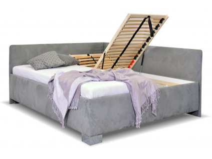 Čalouněná postel dvoulůžko s úložným prostorem Ryana
