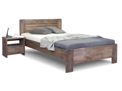 Zvýšená postel z masivu ARION 2, 120x200, masiv buk (Barevné provedení HappyBed - buk 15.Lak - Eben, Výška rámu 03. 50 cm)