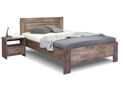 Zvýšená postel z masivu ARION 2, 140x200, masiv buk (Barevné provedení HappyBed - buk 15.Lak - Eben, Výška rámu 03. 50 cm)