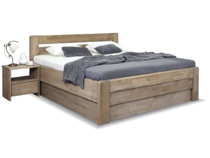 Postel dvoulůžko s úložným prostorem Primátor, 180x220, masiv buk