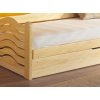 Postel s výklápěcím úložným prostorem Olina, masiv borovice (Barevné provedení postele 24. Capuccino akryl)