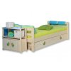 Dětská postel - jednolůžko DOMINO se zábranou D901, D902 - TZ, masiv smrk (Typ konstrukce 2. Se zadní zábranou, Výběr provedení - moření 2. Moření na bílo (výroba 6-8 týdnů ))