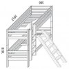 Dětská poschoďová postel - palanda DOMINO D856 nízká, masiv smrk - bílá (Typ žebříku - palandy 03. Žebřík krátký)