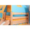 Zvýšené jednolůžko DOMINO se skluzavkou D905SB/BC, masiv buk (Typ žebříku Šikmý žebřík, Výběr provedení - moření 02.Buk cink - bílá)