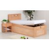 Zvýšená postel - jednolůžko s úložným prostorem VALENCIA senior, čelní výklop, masiv buk (Výběr moření buku BB - Transparentní bílé moření)