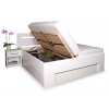 Zvýšená postel s úložným prostorem VAREZZA 5 senior 160x200, 180x200, masiv buk, bílá (01-Ložná plocha 180x200 cm, Materiál boxu 02. Dřevěný úložný prostor, Volba typu roštů Čelní výklop)