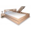 Postel dvoulůžko s úložným prostorem SENÁTOR, masiv buk (01-Ložná plocha 180x200 cm, Moření BW - buk Buk lak wenge / buk lak wenge, Volba typu roštů Čelní výklop)