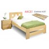 Jednolůžková postel s roštem Barča, 80x200, 90x200, masiv buk (01-Ložná plocha 90x200, Moření BW - buk wenge, Výška rámu 02. 45 cm)
