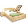 Postel z masivu s úložným prostorem Justina, 140x200, masiv buk (Moření BW - buk wenge, Volba typu roštů Čelní výklop, Výška rámu 02. 45 cm)