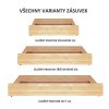 Úložný prostor 3/4 pod postele BW, masiv smrk (Moření BW - smrk wenge, Výška rámu 03. 50 cm)