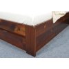 Postel z masivu s úložným prostorem Justina, 90x200, masiv smrk (Moření BW - smrk wenge, Volba typu roštů Čelní výklop, Výška rámu 02. 45 cm)