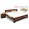 Dřevěná postel s rošty Berni, 160x200, 180x200, masiv smrk (01-Ložná plocha 180x200 cm, Moření BW - smrk wenge, Výška rámu 02. 45 cm)