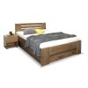 Zvýšená postel s úložným prostorem ROSA, masiv smrk, 140x200 (Moření BW - smrk wenge, Volba typu roštů Čelní výklop, Výška rámu 03. 50 cm)