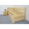Postel s úložným prostorem Valentin-Levá, 80x200, 90x200 cm, masiv buk (01-Ložná plocha 90x200, Moření BW - buk wenge, Volba typu roštů Čelní výklop)