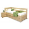 Postel s úložným prostorem Valentin-Levá, 80x200, 90x200 cm, masiv buk (01-Ložná plocha 90x200, Moření BW - buk wenge, Volba typu roštů Čelní výklop)